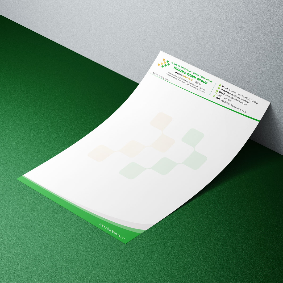 Mockup letter head Trường Thịnh Group